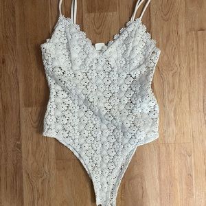 White floral bodysuit